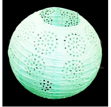 Бумажный фонарик с рисунком светло-бирюзовый 35 см. 0924-14